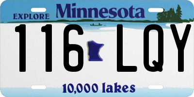 MN license plate 116LQY