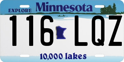 MN license plate 116LQZ