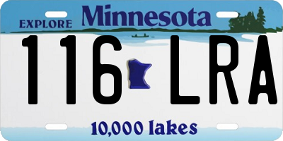 MN license plate 116LRA