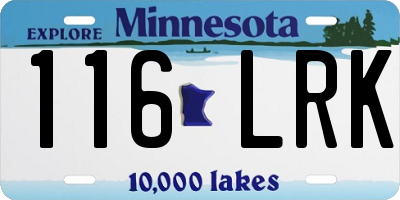 MN license plate 116LRK