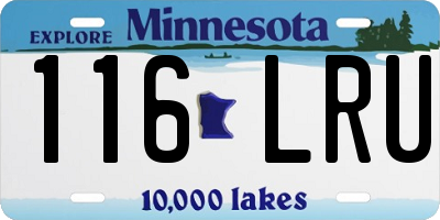 MN license plate 116LRU