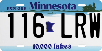 MN license plate 116LRW