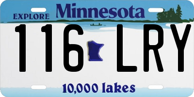 MN license plate 116LRY