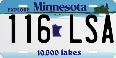 MN license plate 116LSA