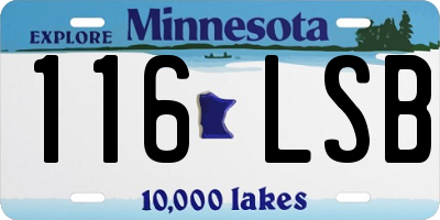 MN license plate 116LSB