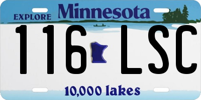MN license plate 116LSC