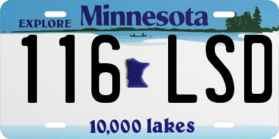 MN license plate 116LSD