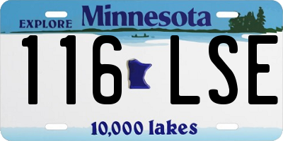 MN license plate 116LSE