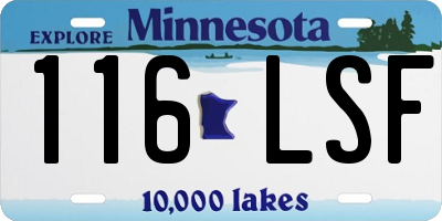 MN license plate 116LSF