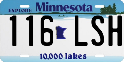 MN license plate 116LSH