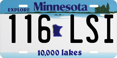 MN license plate 116LSI