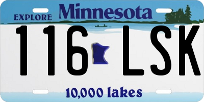 MN license plate 116LSK