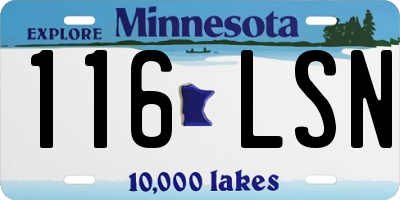 MN license plate 116LSN