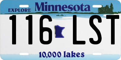 MN license plate 116LST