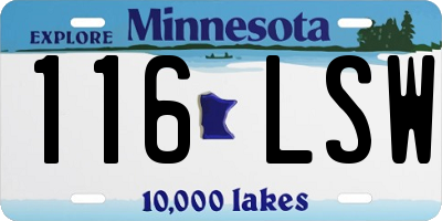 MN license plate 116LSW