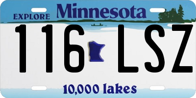 MN license plate 116LSZ