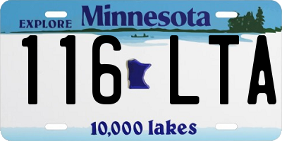 MN license plate 116LTA