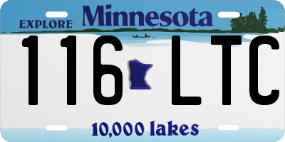 MN license plate 116LTC