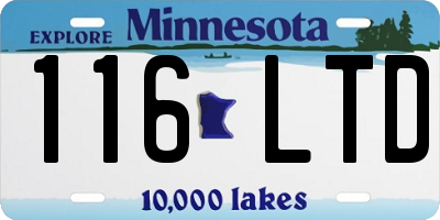 MN license plate 116LTD