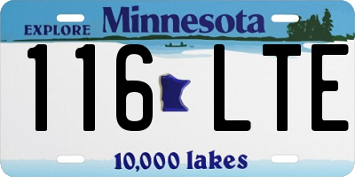 MN license plate 116LTE