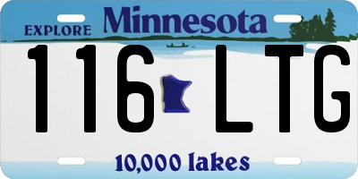 MN license plate 116LTG