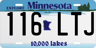 MN license plate 116LTJ