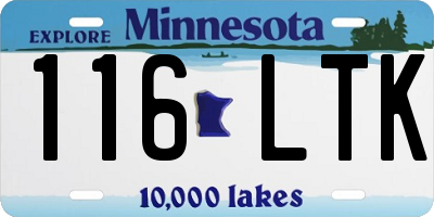 MN license plate 116LTK