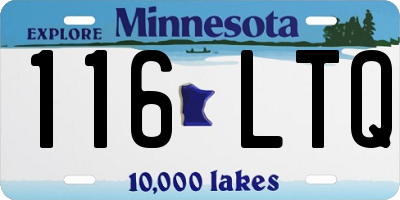 MN license plate 116LTQ