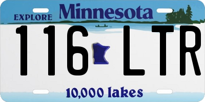 MN license plate 116LTR