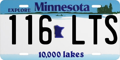 MN license plate 116LTS