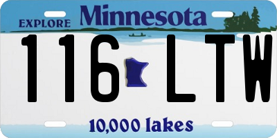 MN license plate 116LTW