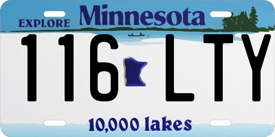 MN license plate 116LTY