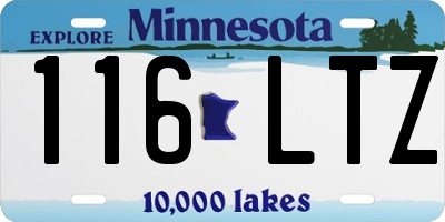 MN license plate 116LTZ