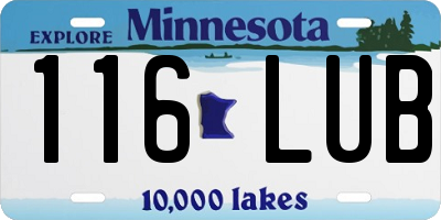 MN license plate 116LUB