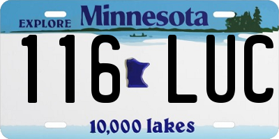 MN license plate 116LUC