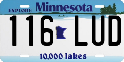 MN license plate 116LUD