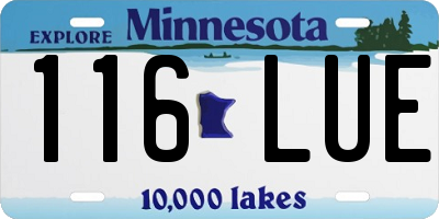 MN license plate 116LUE