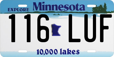 MN license plate 116LUF