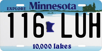 MN license plate 116LUH