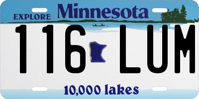 MN license plate 116LUM