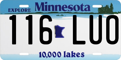 MN license plate 116LUO