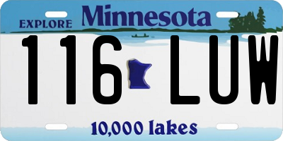 MN license plate 116LUW