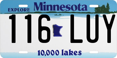 MN license plate 116LUY