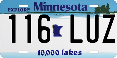 MN license plate 116LUZ