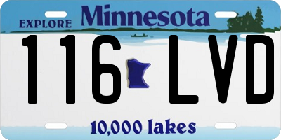 MN license plate 116LVD