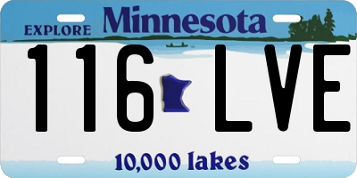 MN license plate 116LVE