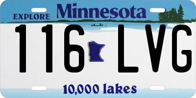 MN license plate 116LVG