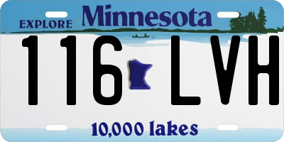 MN license plate 116LVH