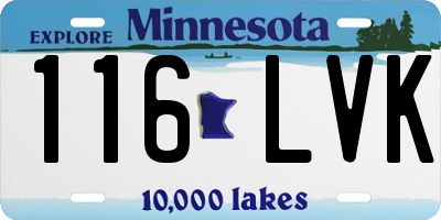 MN license plate 116LVK