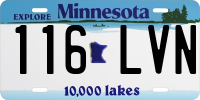 MN license plate 116LVN